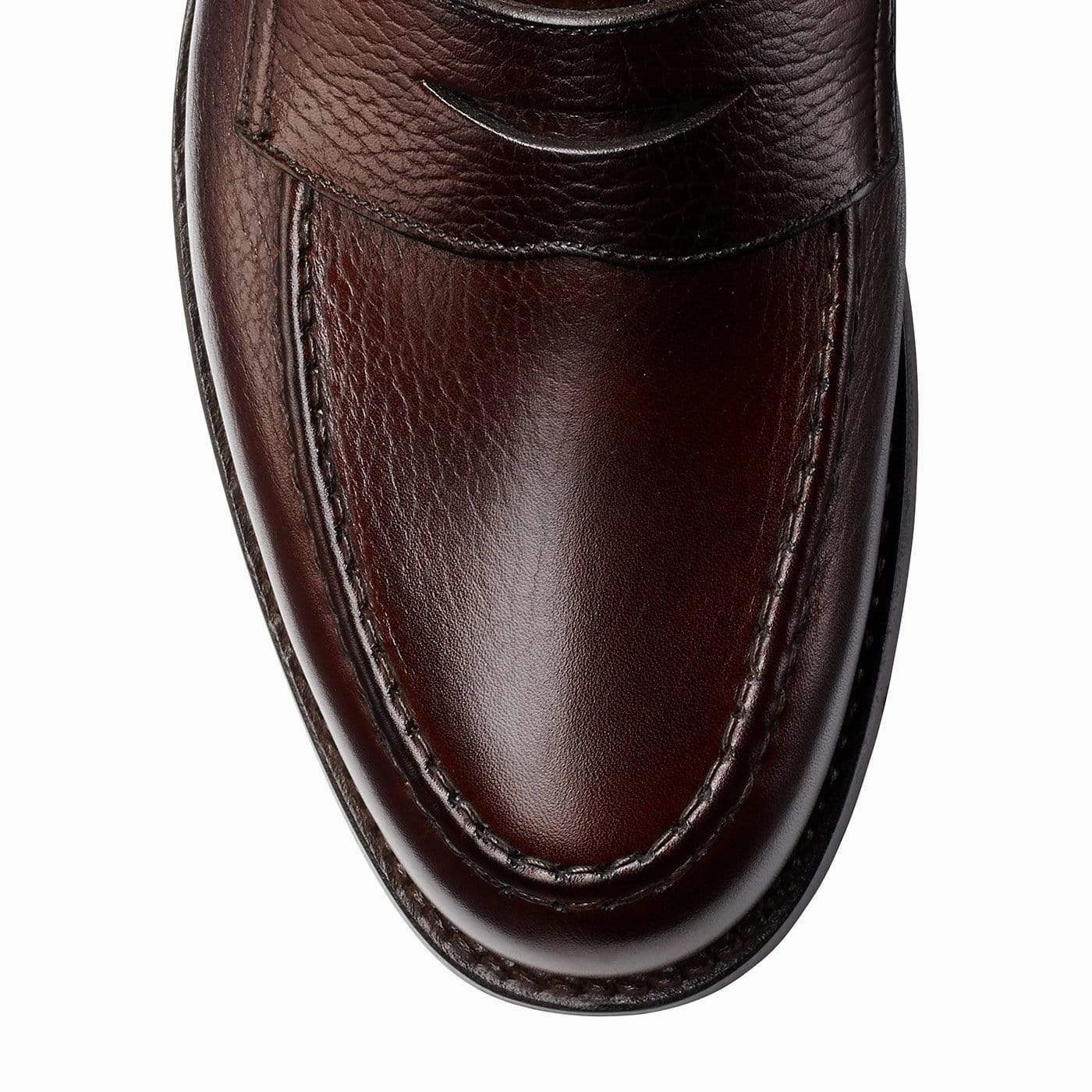 Boston Dark Brown Country Calf Grain Slip On Style Shop Street