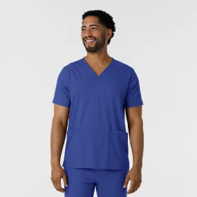 AdjustableHemCuffs Boundless Men's Multi Pocket V-Neck Scrub Top - Galaxy Blue