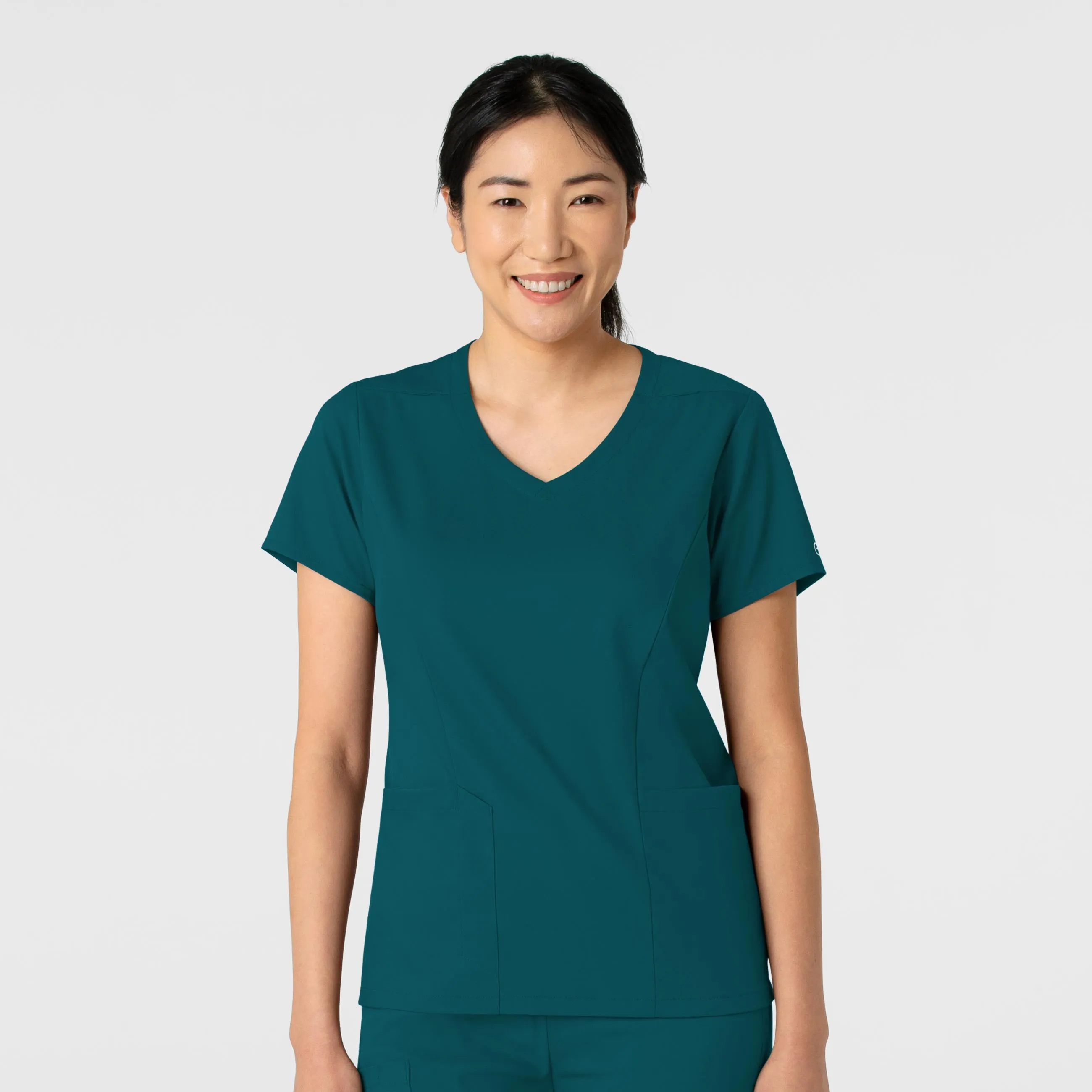 Boundless Women's 2-Pocket V-Neck Scrub Top - Caribbean AirflowOptimized Design