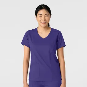 Boundless Women's 2-Pocket V-Neck Scrub Top - Grape Fleece Pullover