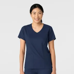 Boundless Women's 2-Pocket V-Neck Scrub Top - Navy ButterSoft Handfeel