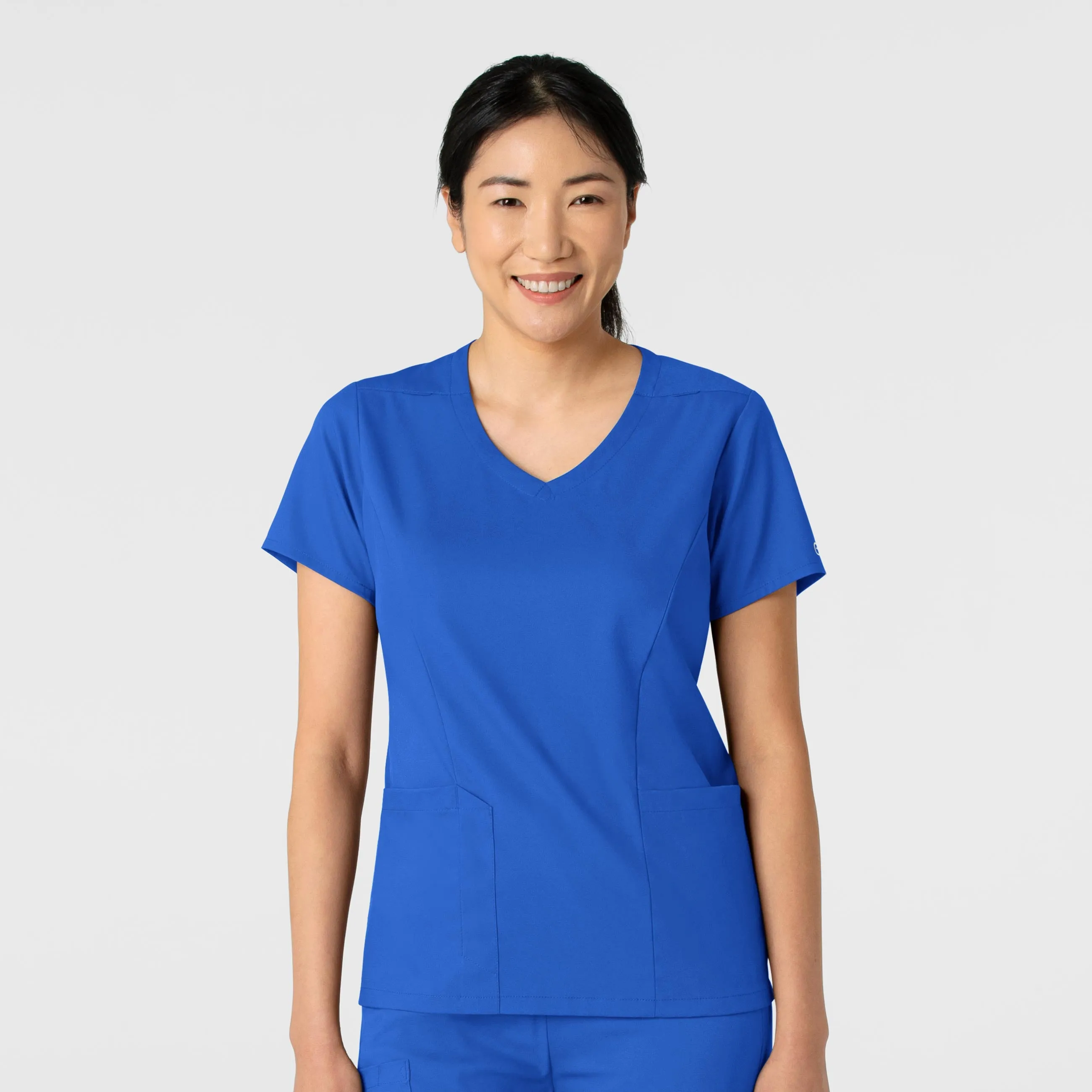 Boundless Women's 2-Pocket V-Neck Scrub Top - Royal BuiltInLayer OdorResistant Technology