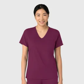 Boundless Women's Tuck-In Scrub Top - Wine Biodegradable material