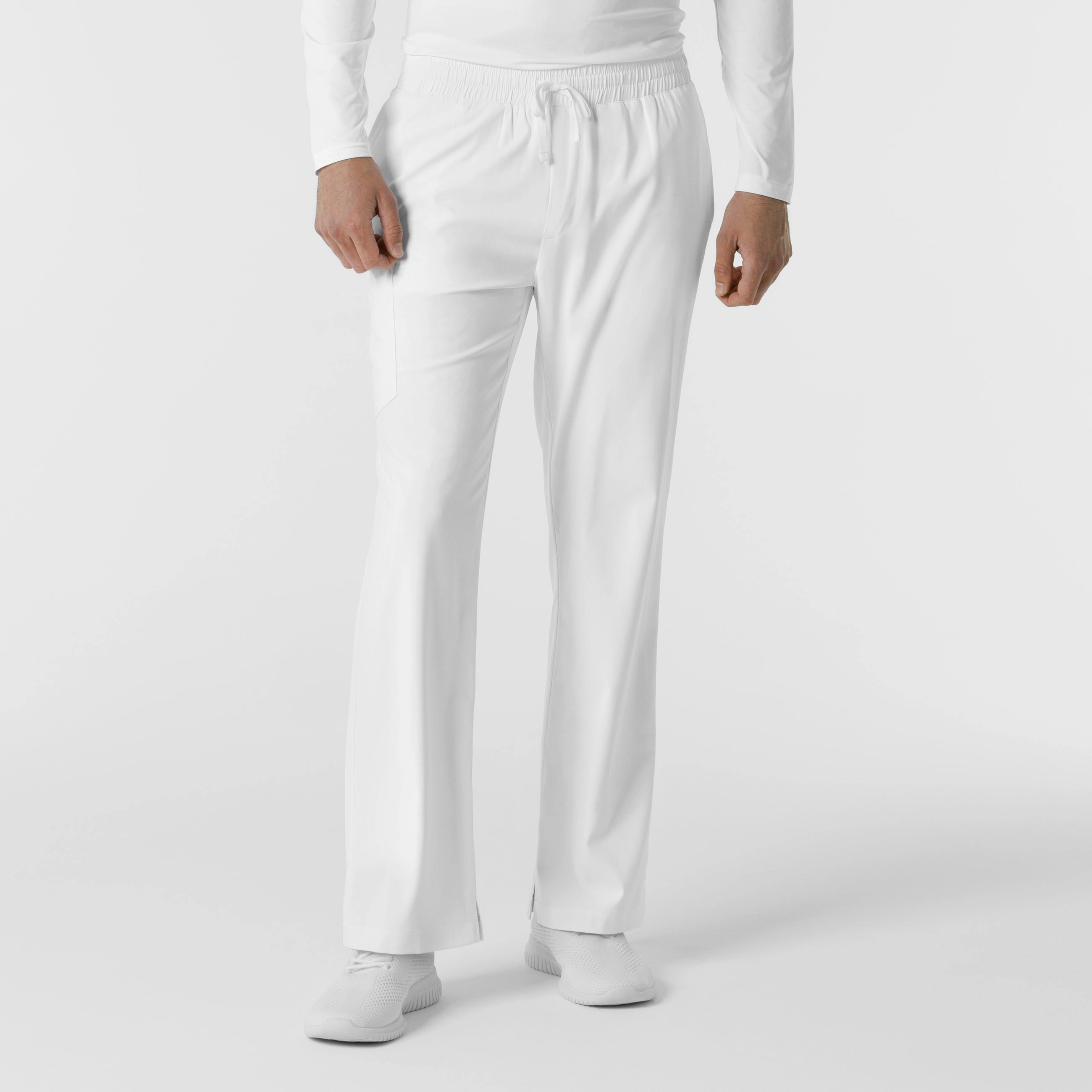 Tall Length Side zipper Boundless Men's Straight Leg Scrub Pant - White