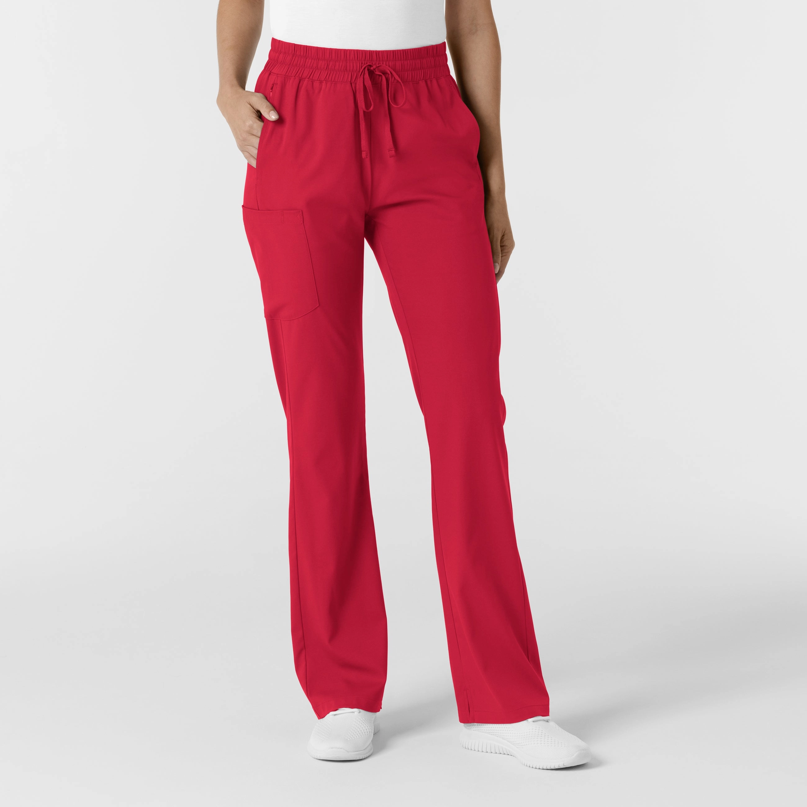 Boundless Women's Bootcut Scrub Pant - Red Laser Cut Edges Everyday Essential
