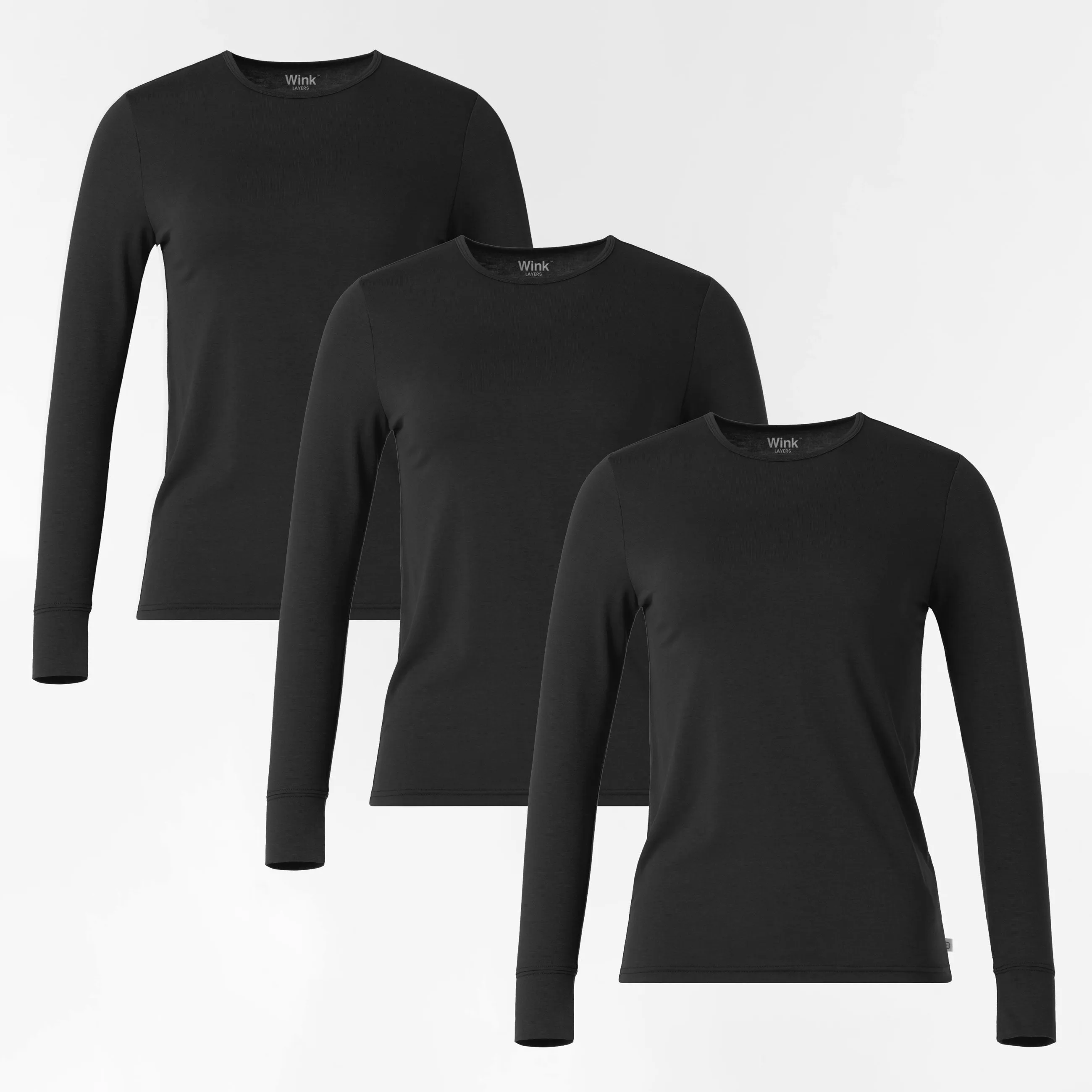Women's 3-Pack Essential Layer Long Sleeve - Black Odor Control Finish