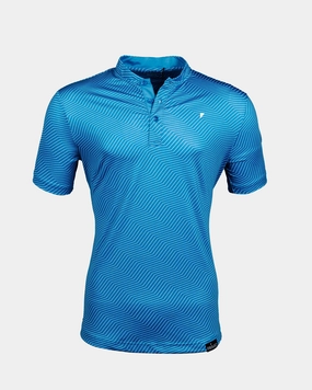 Blue Chevron Blade Polo Relaxed Shirt Layered Vibe