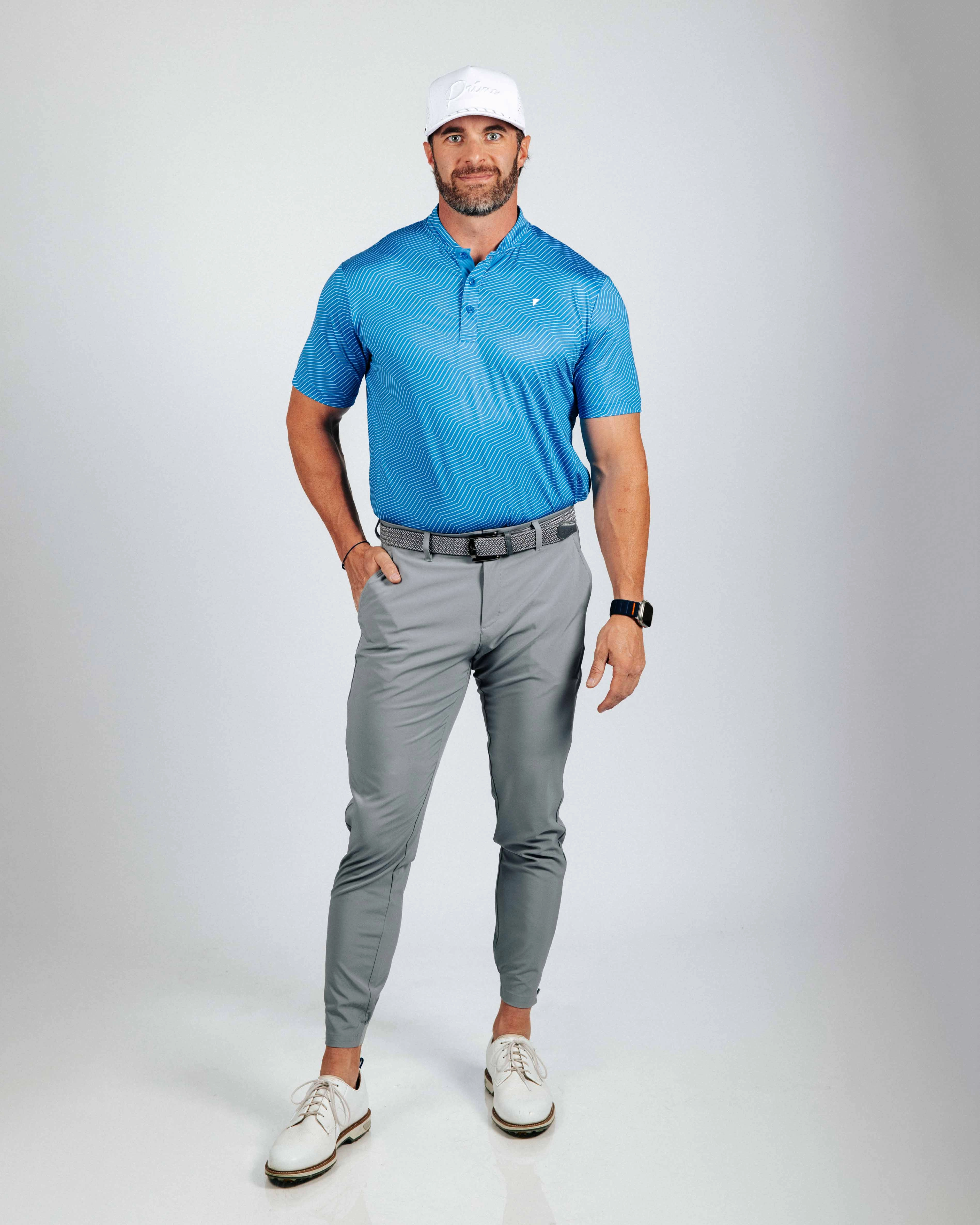 All-Season Comfort Modern Look Blue Chevron Blade Polo