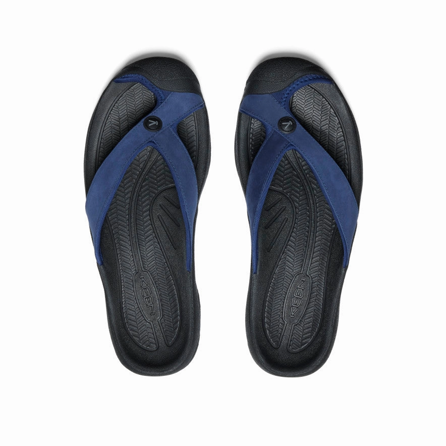 Men's Waimea Leather Flip-Flop  |  Naval Academy/Black Breath Mesh Breezy Comfort