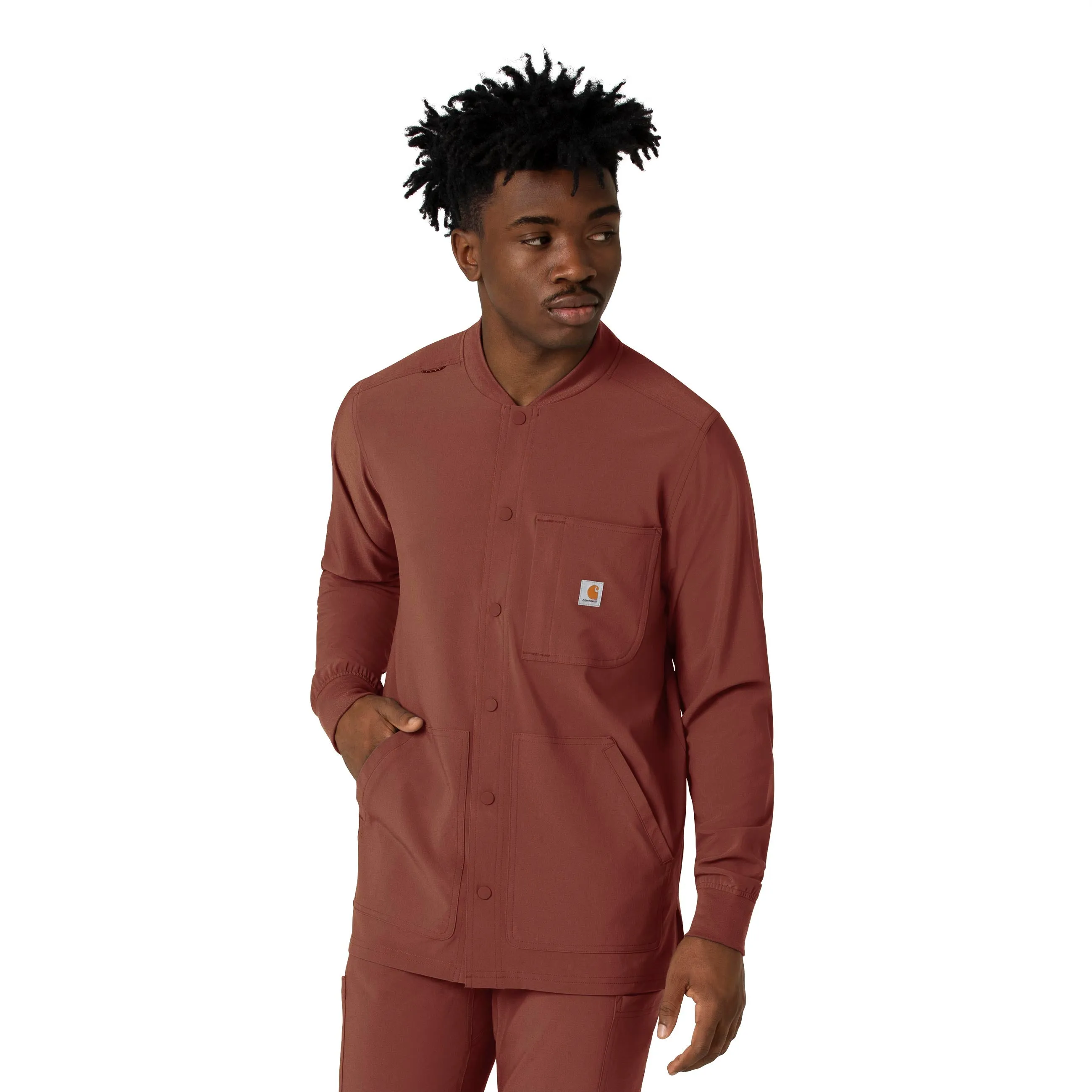 Adjustable Cuff Carhartt Force Cross-Flex Men's Shirt Jacket - Sable