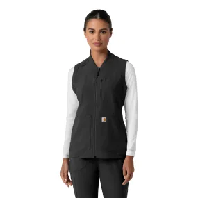 Carhartt Force Cross-Flex Women's Lightweight Scrub Vest - Black Structured Shoulder