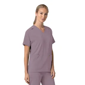 StretchFit Design AbrasionResistantFabric Carhartt Force Cross-Flex Women's Oversized V-Neck Scrub Top - Lavender Mist