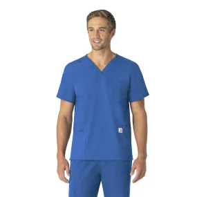 Lightweight Design LightweightWeave Carhartt Force Essentials Unisex V-Neck 6-Pocket Scrub Top - Royal