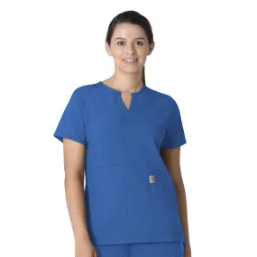 Eco Friendly Material RecycledPolyester Carhartt Force Essentials Women's Notch Neck Tunic Scrub Top - Royal