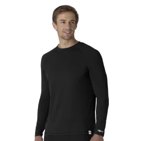 RibbedNeckline Carhartt Force Sub-Scrubs Men's Performance Long Sleeve Tee - Black