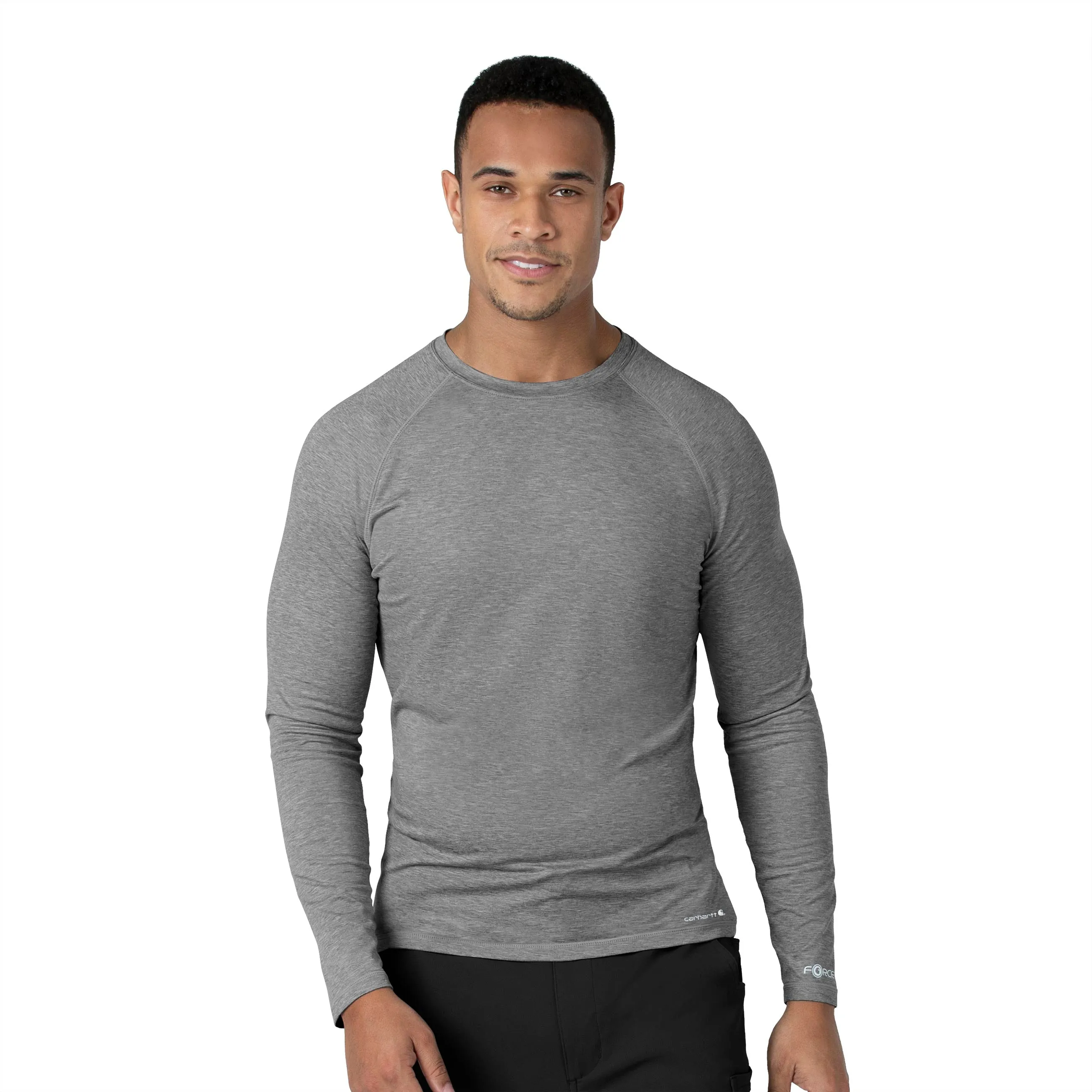 EcoCertified Textile Carhartt Force Sub-Scrubs Men's Performance Long Sleeve Tee - Grey Heather