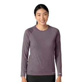 Non Restrictive Armhole Cut Carhartt Force Sub-Scrubs Women's Performance Long Sleeve Tee - Black Plum Heather