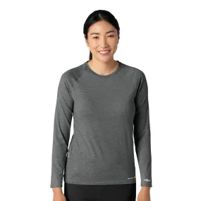 Carhartt Force Sub-Scrubs Women's Performance Long Sleeve Tee - Pewter Heather Minimalist Detailing