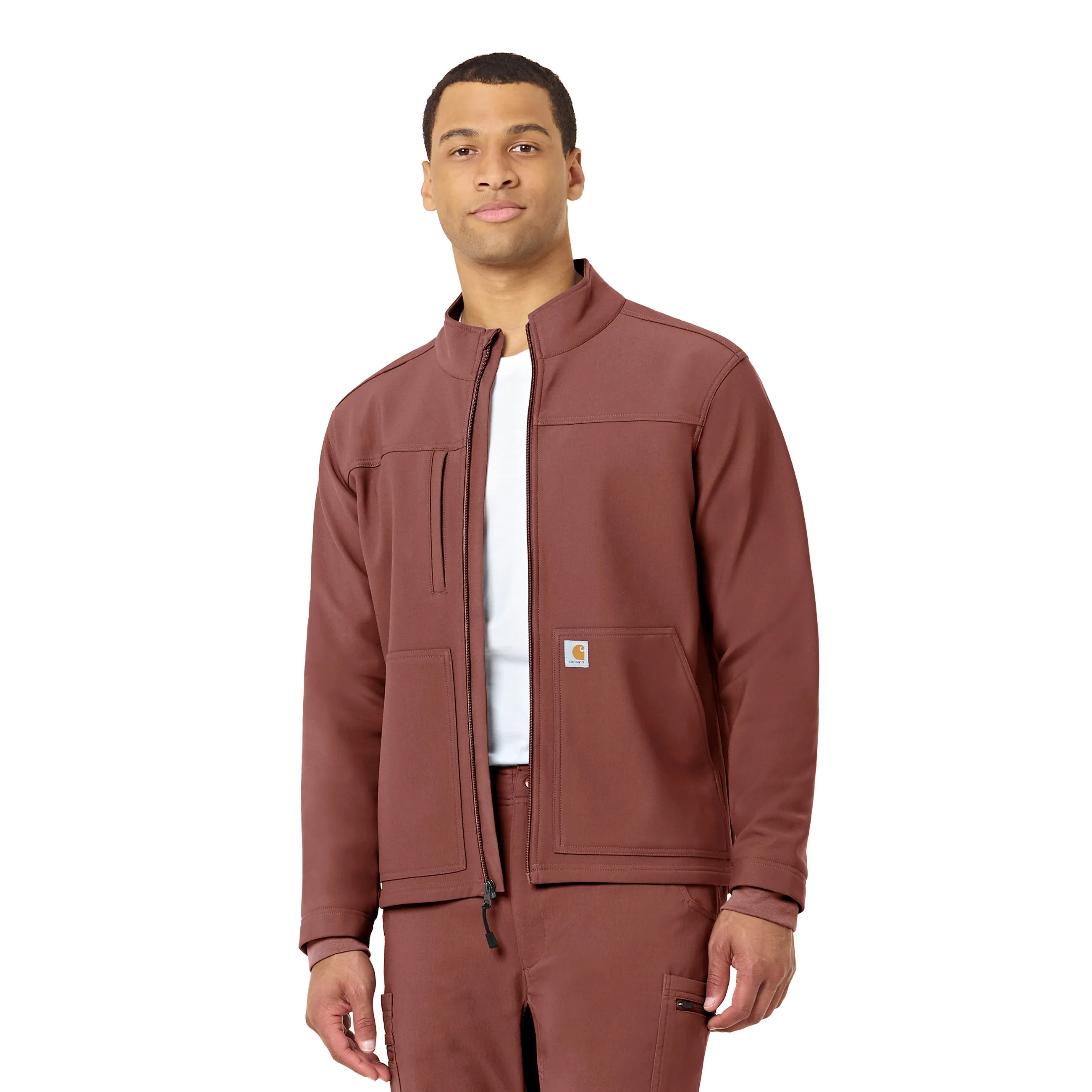 Friction Resistant Edges YarnDye Technique Carhartt Rugged Flex Men's Bonded Fleece Jacket - Sable