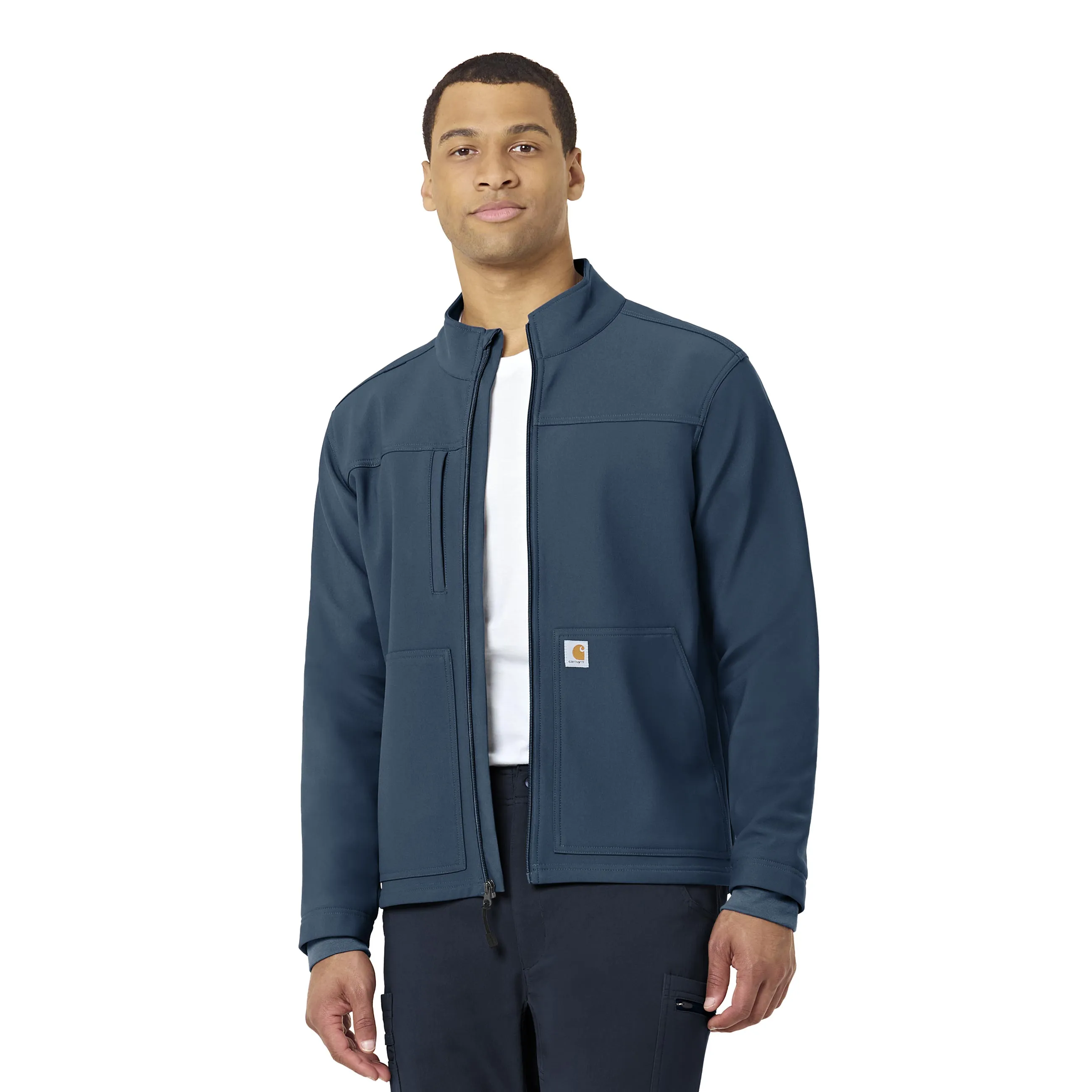 Stretch Fit Engineering Thermal Regulation Technology Carhartt Rugged Flex Men's Bonded Fleece Jacket - Storm Blue