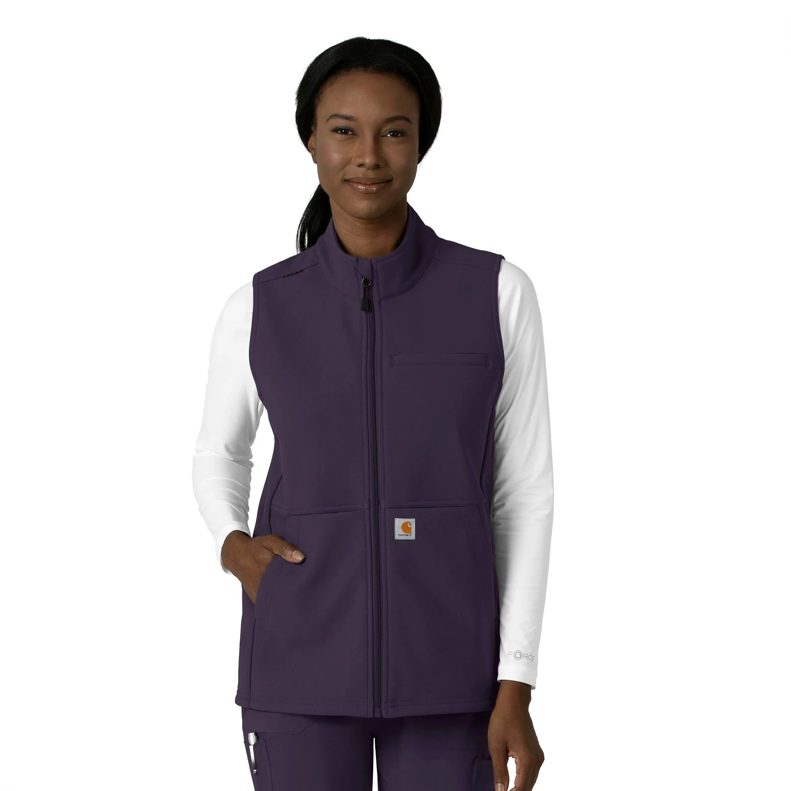 WrinkleFree Weaving Carhartt Rugged Flex Women's Bonded Fleece Vest - Black Plum