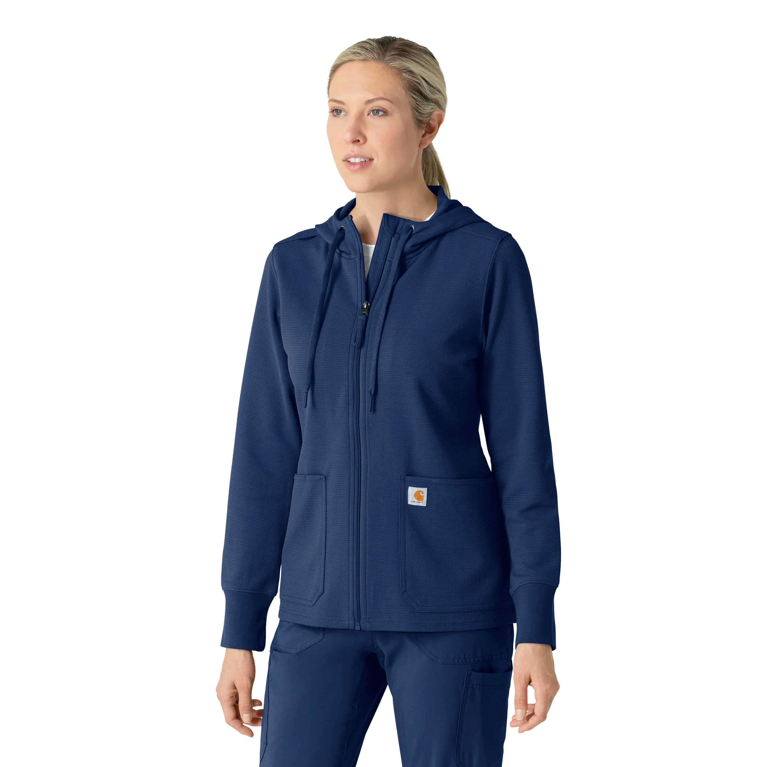 Relaxed Tank Carhartt Women's Full Zip Waffle Hoodie - Navy