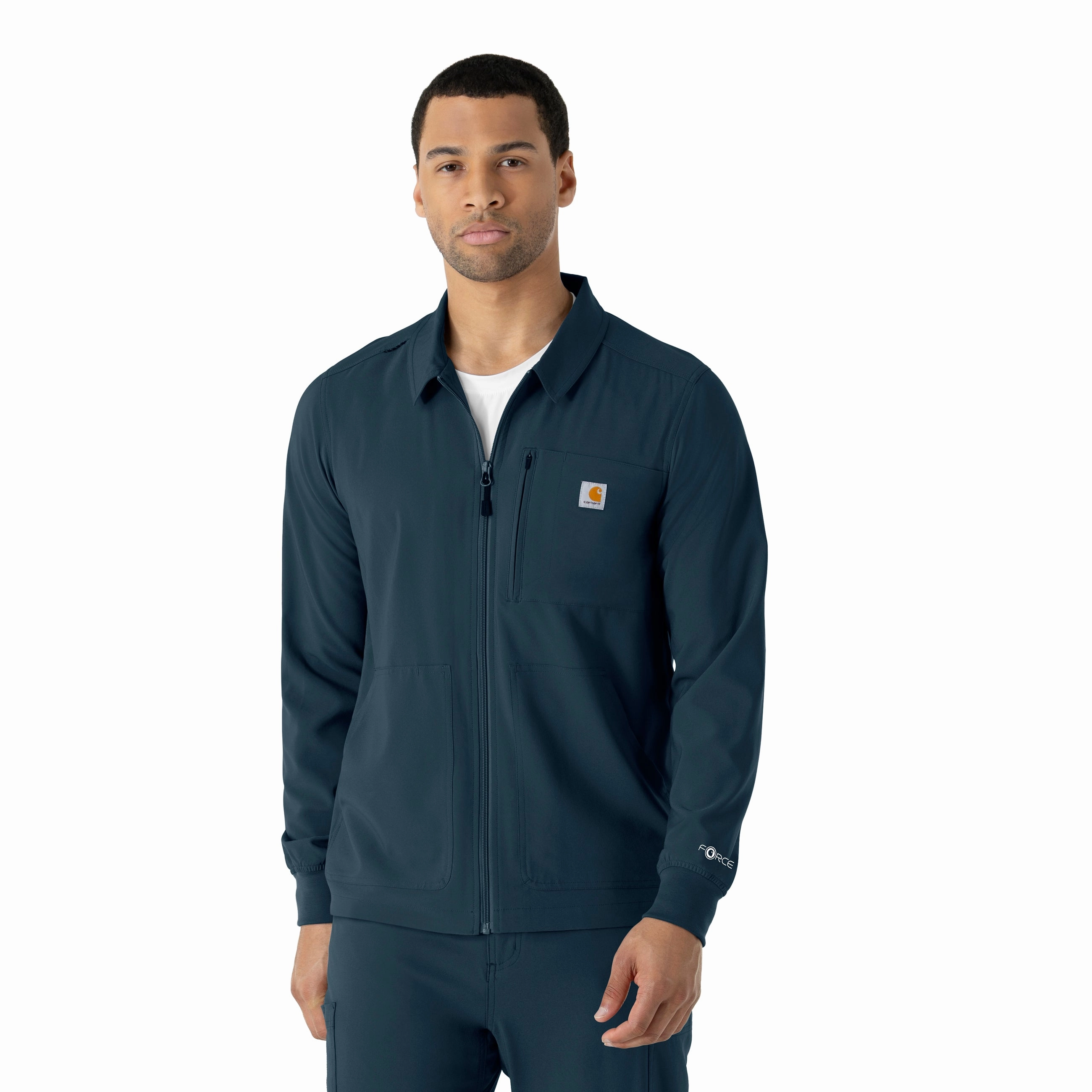 Carhartt Force Cross-Flex Men's Lightweight Scrub Jacket - Navy Restore