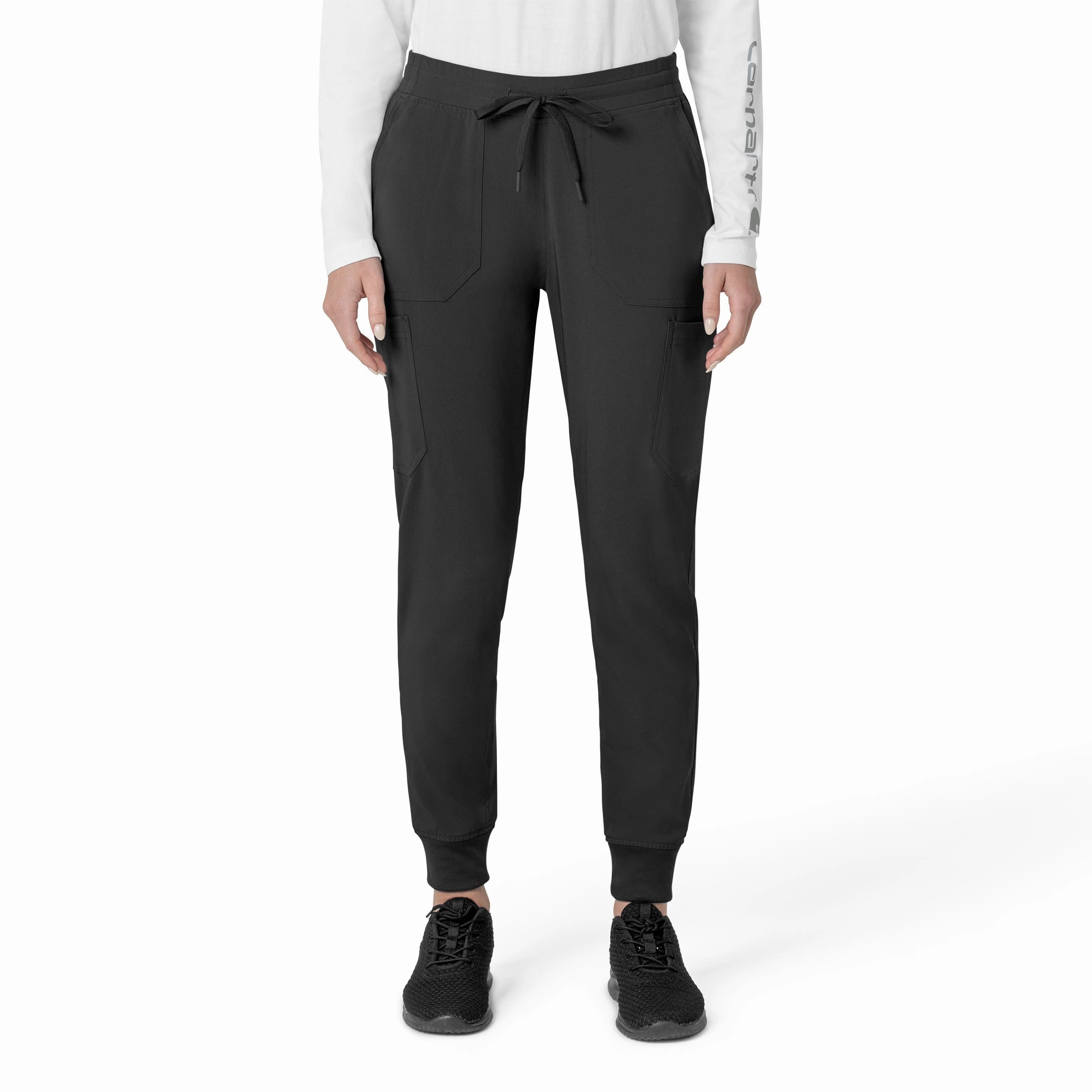 Carhartt Force Cross-Flex Women's Cargo Jogger Scrub Pant - Black Sporty Appeal Flexible Cut