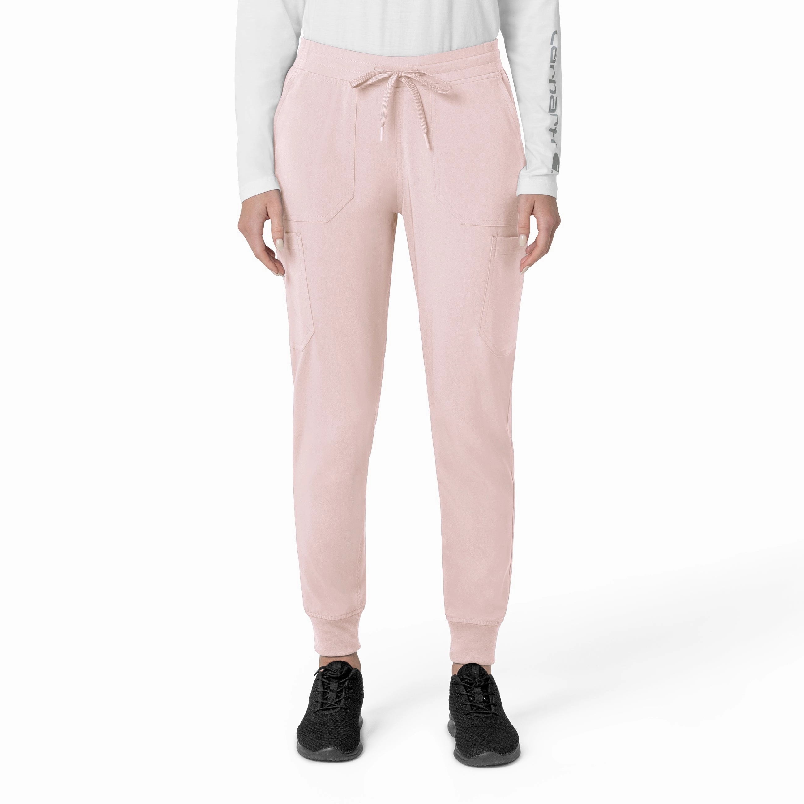 Base Layer Quality Material Carhartt Force Cross-Flex Women's Cargo Jogger Scrub Pant - Soft Rose
