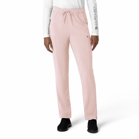 Carhartt Force Cross-Flex Women's Straight Leg Cargo Scrub Pant - Soft Rose Casual Essentials Breathable Wear Fit