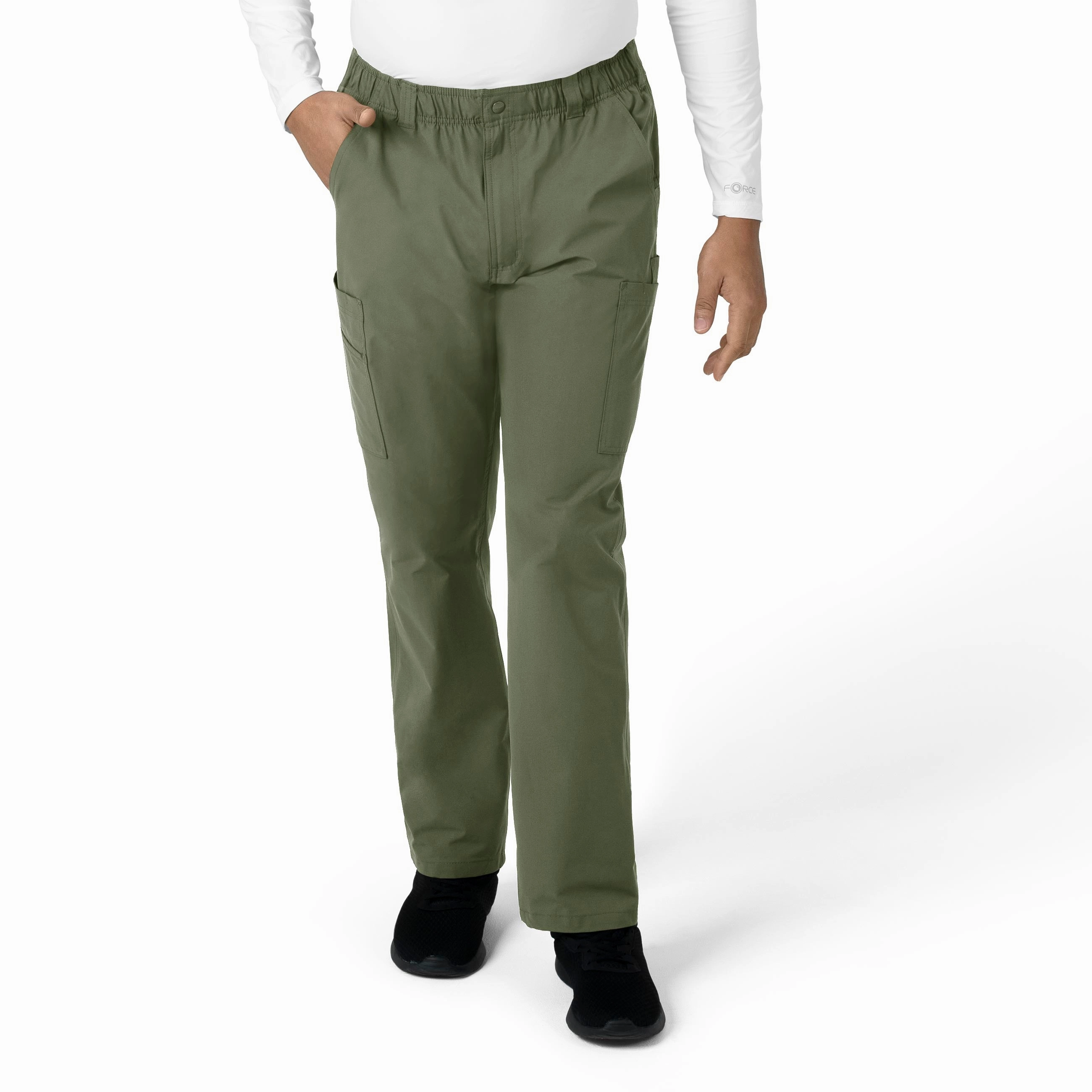 Carhartt Force Essentials Men's Straight Leg Cargo Scrub Pant - Olive No Wrinkle