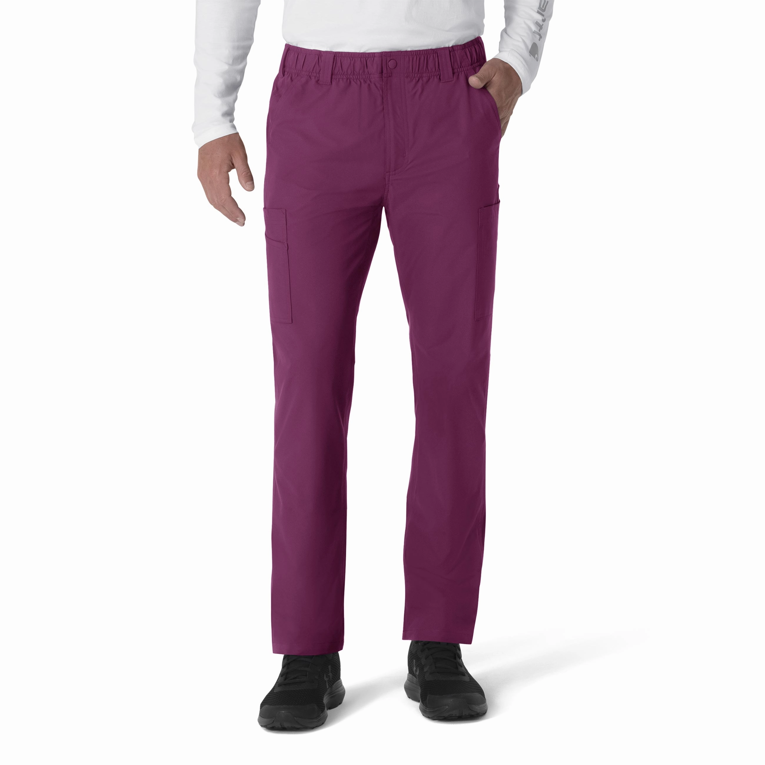 Carhartt Force Essentials Men's Straight Leg Cargo Scrub Pant - Wine SturdyBeltLoops All Purpose