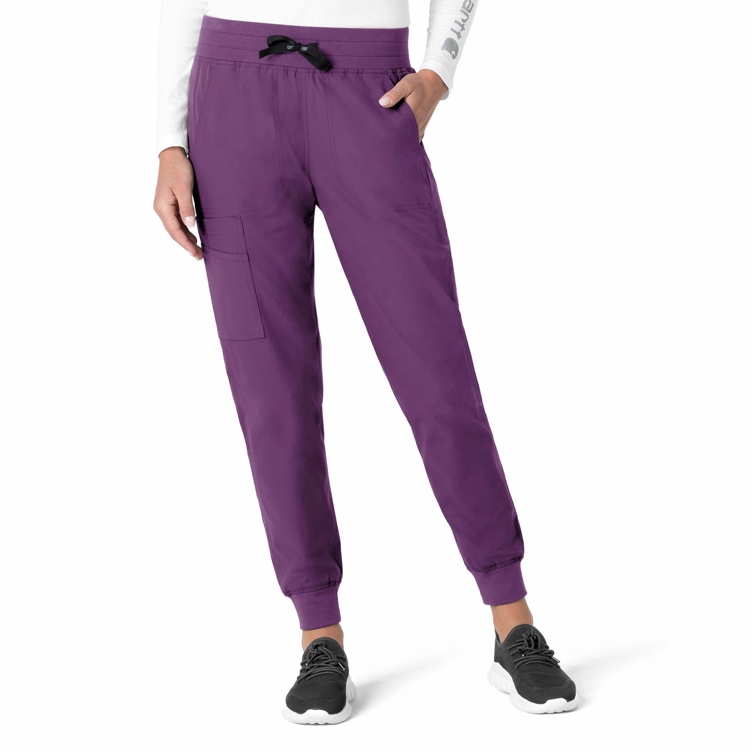 Carhartt Force Essentials Women's Jogger Scrub Pant - Eggplant Recyclable Fabric Blend NonIrritatingStitching