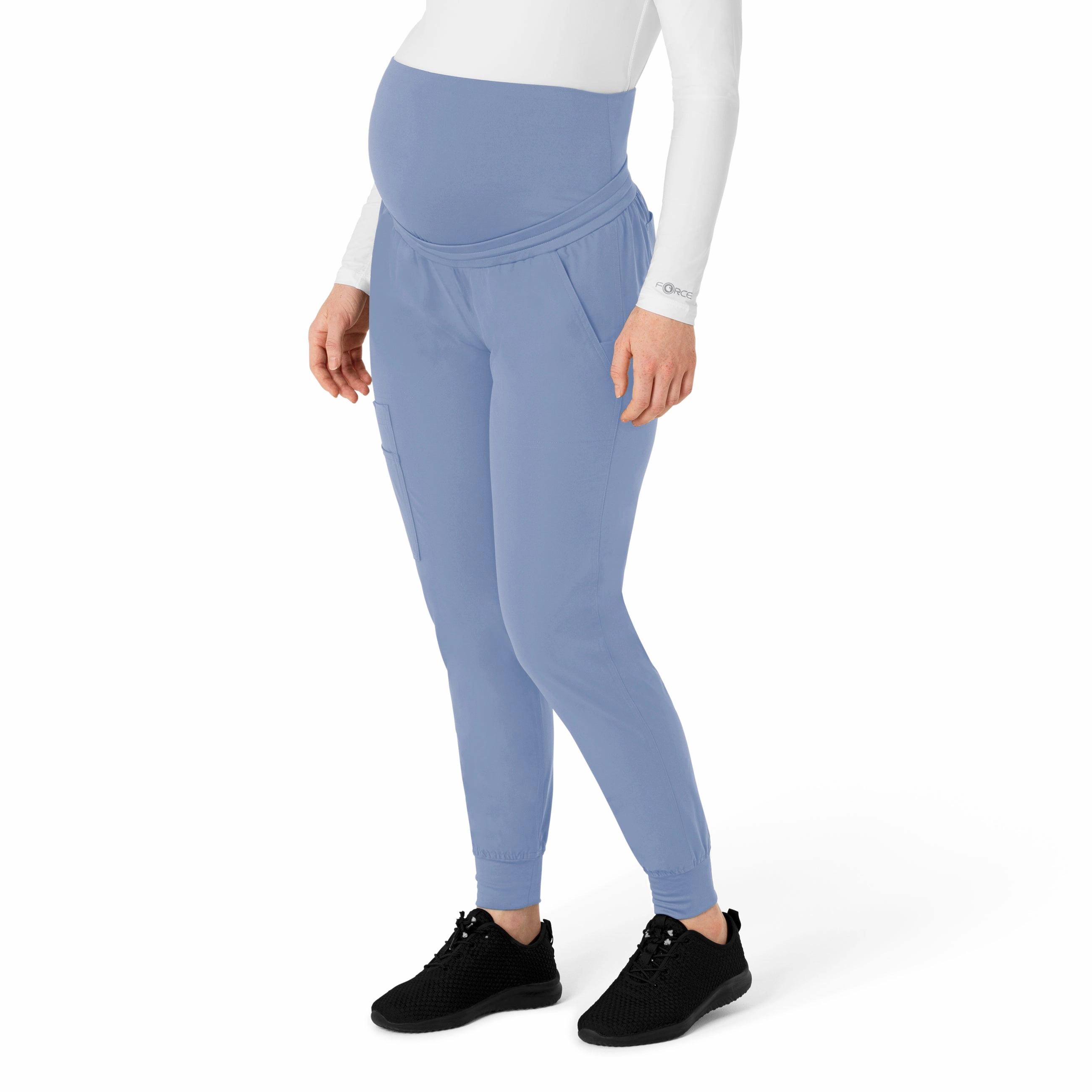 Decorative stitching Lightweight Fit Carhartt Force Essentials Women's Maternity Jogger Scrub Pant - Ceil Blue