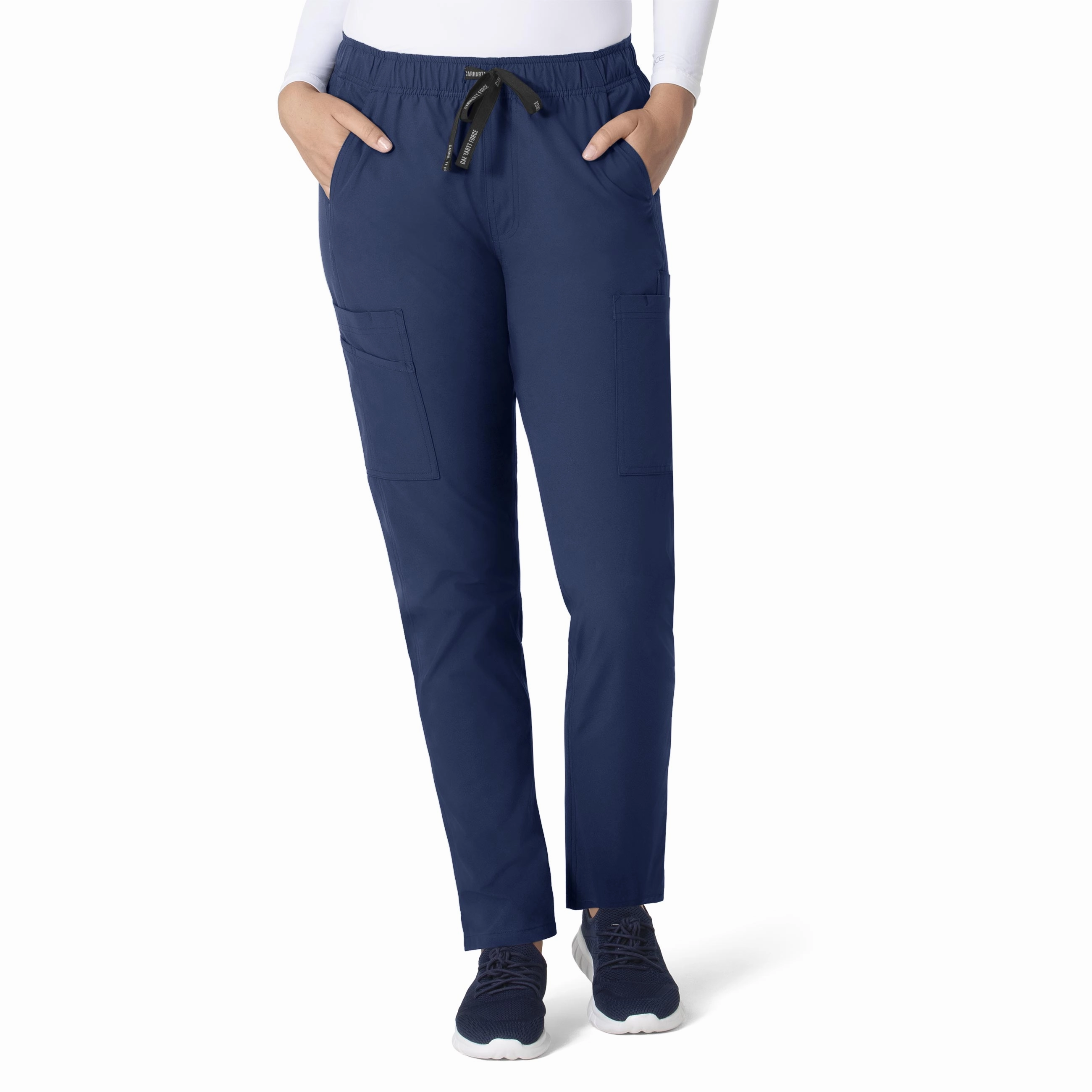 Carhartt Force Essentials Women's Straight Leg Scrub Pant - Navy Reinforced Stitching Fashion Comfort Wear