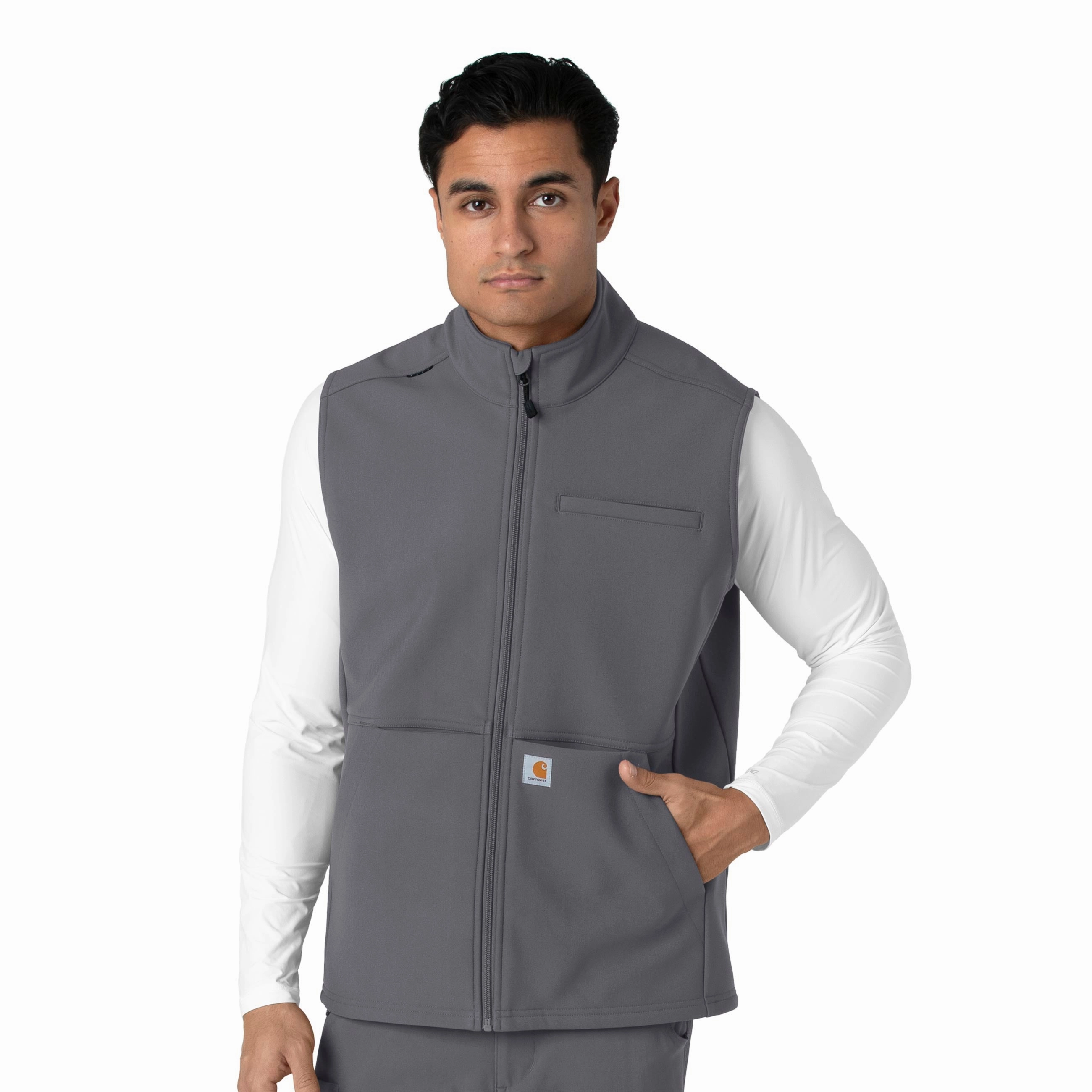 Carhartt Rugged Flex Men's Bonded Fleece Vest - Pewter Abrasion resistant Conquer