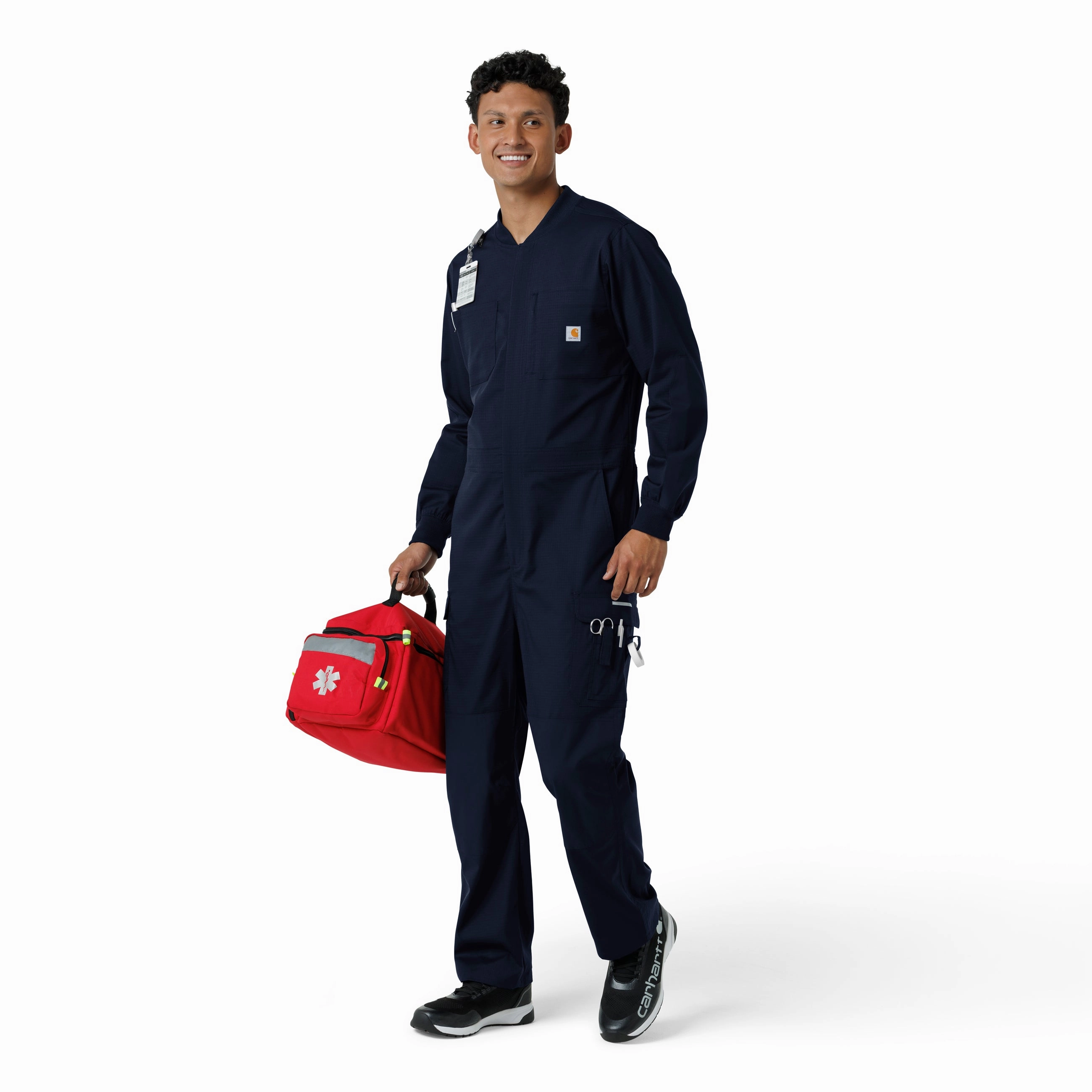 HiddenDrawcord Carhartt Rugged Flex RSCU Men's Ripstop Coverall - Dark Navy