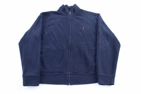 Polo by Ralph Lauren Embroidered Logo Blue Zip Up Sweater Comfy Apparel