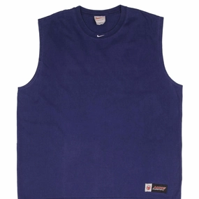 Everyday Wearable VINTAGE NIKE CENTER SWOOSH NAVY BLUE TANK TOP TEE SHIRT 1990S XL MADE IN USA