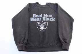 90's Oakland Raiders Real Men Wear Black Sweatshirt All-day Comfort