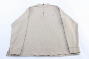 Tweed Polo Ralph Lauren Embroidered Logo Cream Pullover Sweater