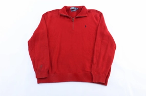 Polo by Ralph Lauren Embroidered Logo Red Zip Up Sweater stud accents product mountain adventure spirit