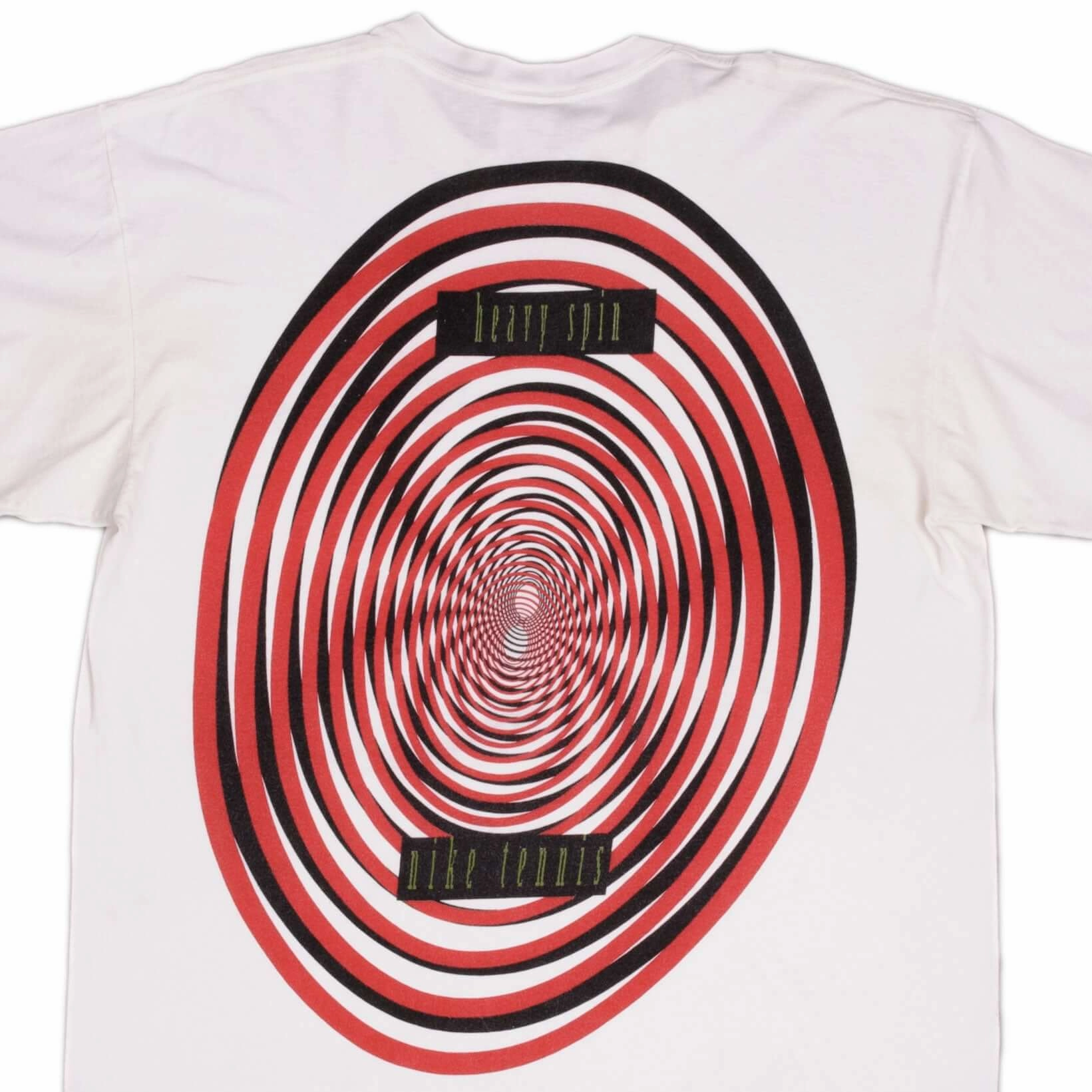 VINTAGE NIKE TENNIS HEAVY SPIN TEE SHIRT EARLY 1990S XL MADE IN USA Cozy Waistband Longline Hemline