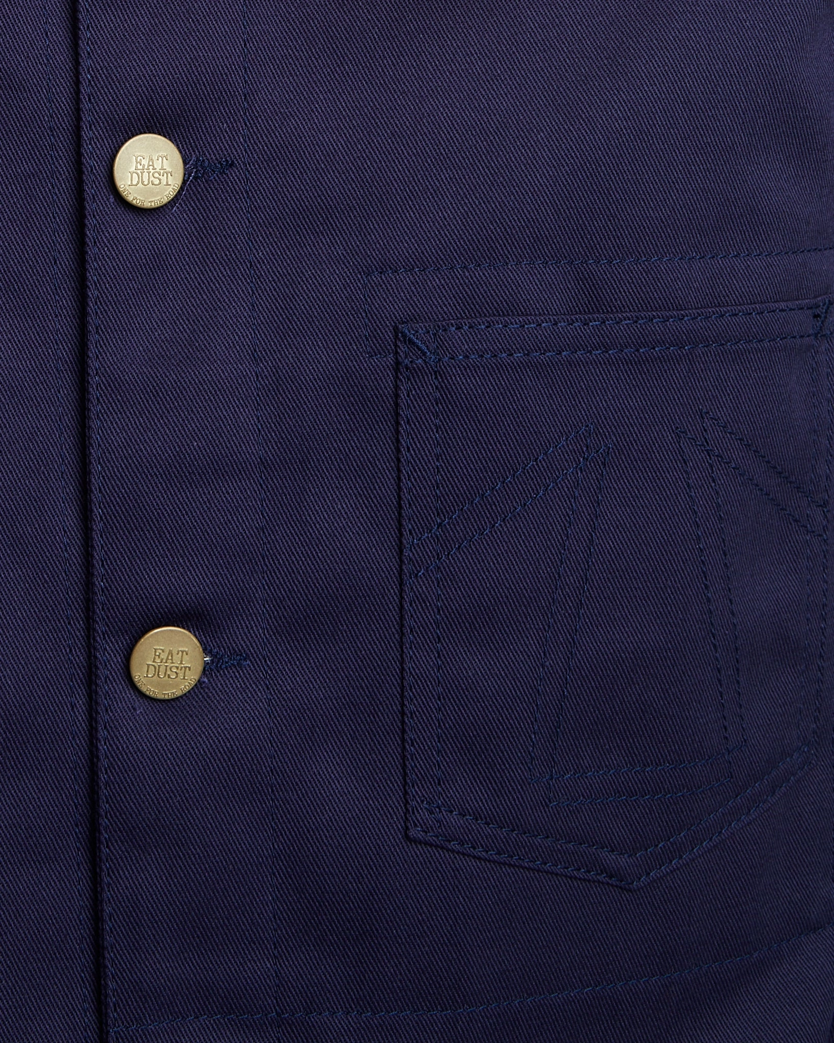 Raglan Sleeve Construction Non Restrictive Cut Chore Jacket Garage Cotton Navy