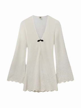 Tanzania Short Dress in Cream MachineWashable Structure Chill Friendly