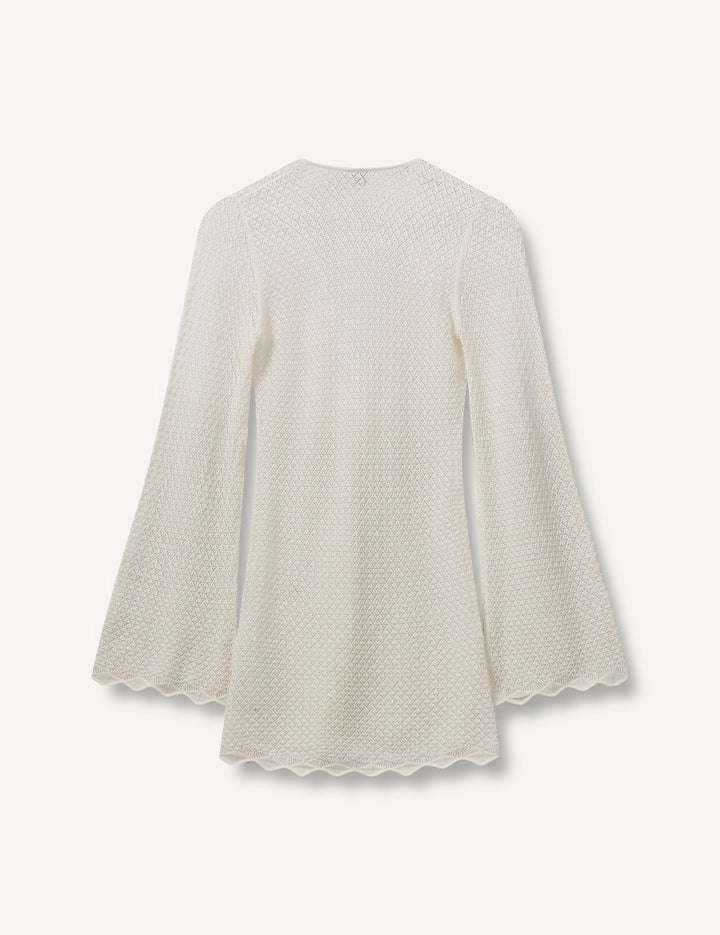 Tanzania Short Dress in Cream Butter Soft Yarn