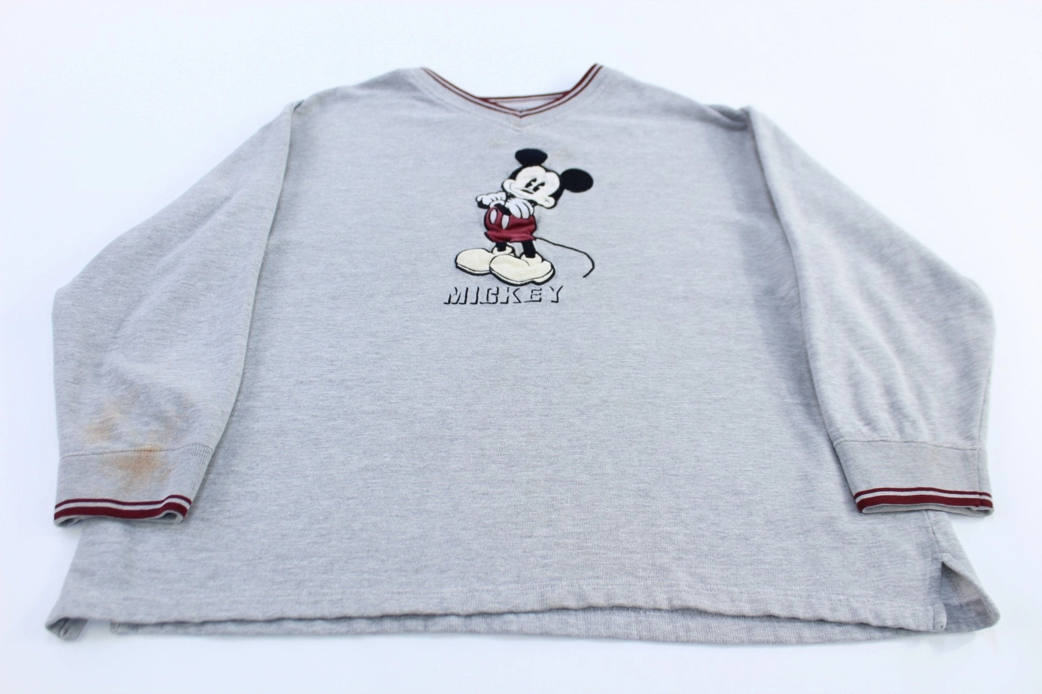 twill Women's Mickey Mouse Embroidered Pullover Sweater