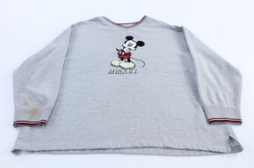 twill Women's Mickey Mouse Embroidered Pullover Sweater