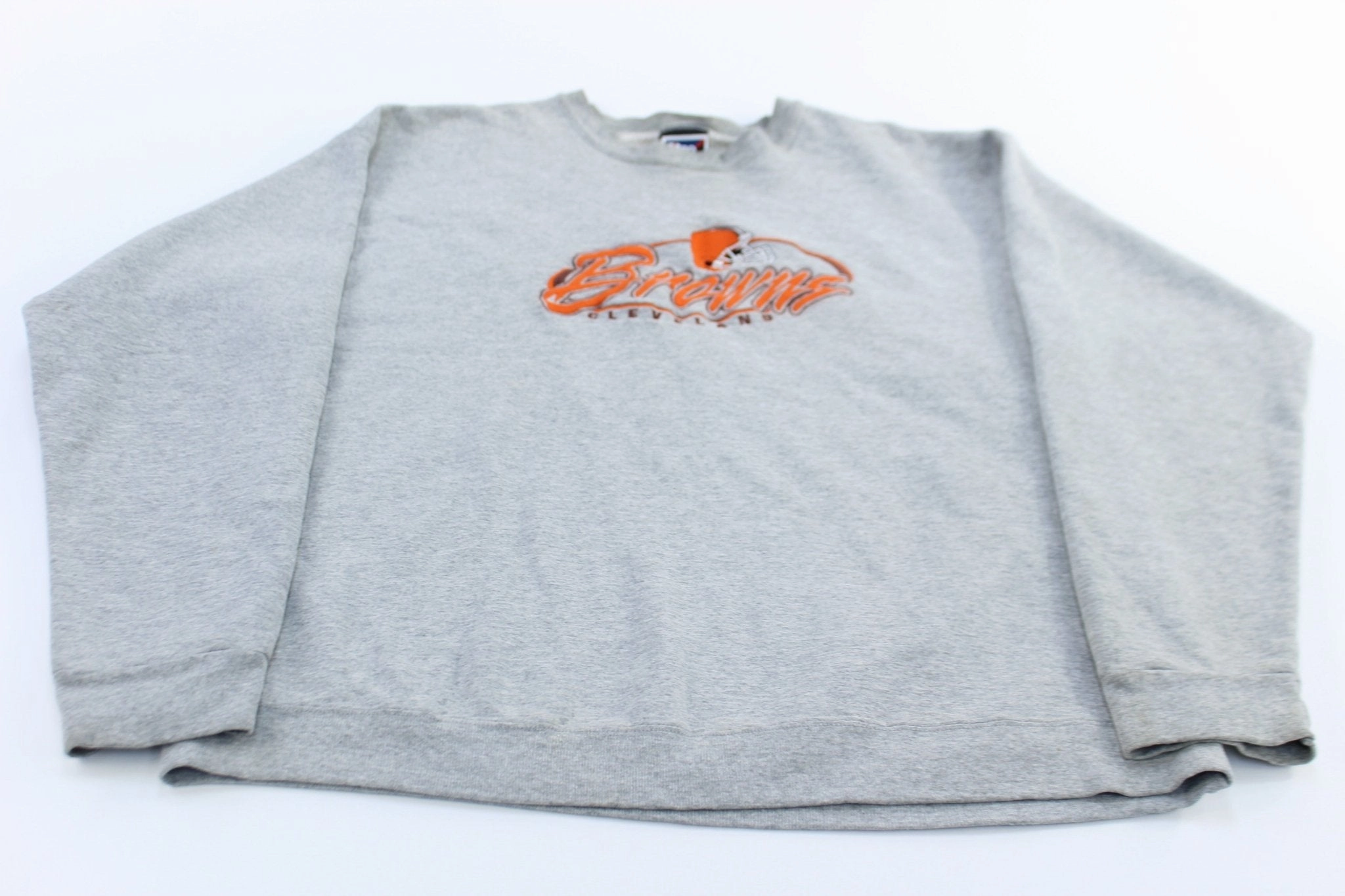 Velvet Cold Weather Wear 90's Cleveland Browns Football Embroidered Pro Player Sweatshirt