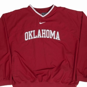 VINTAGE NIKE NCAA OKLAHOMA WINDBREAKER PULLOVER JACKET 2000S 2XL Emblem teachers
